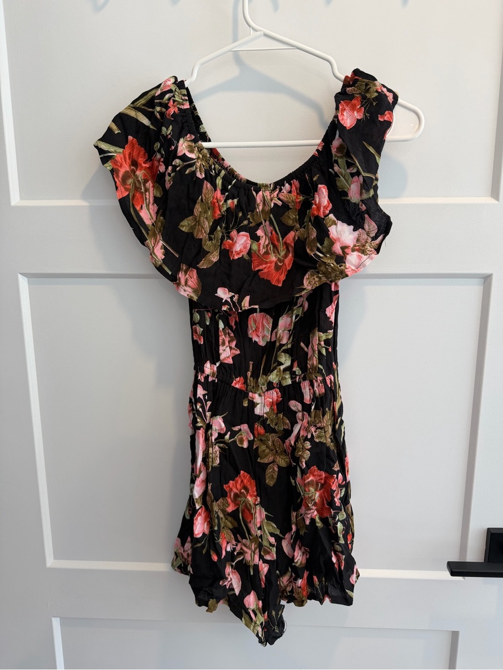 Floral off shoulder romper